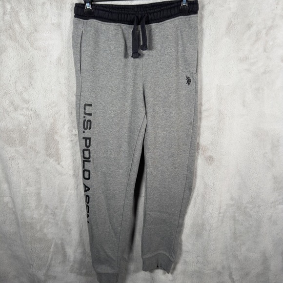 U.S. Polo Assn. Other - US Polo Assn Sweatpants Joggers Gray Black Logo Print Youth XL 14 16